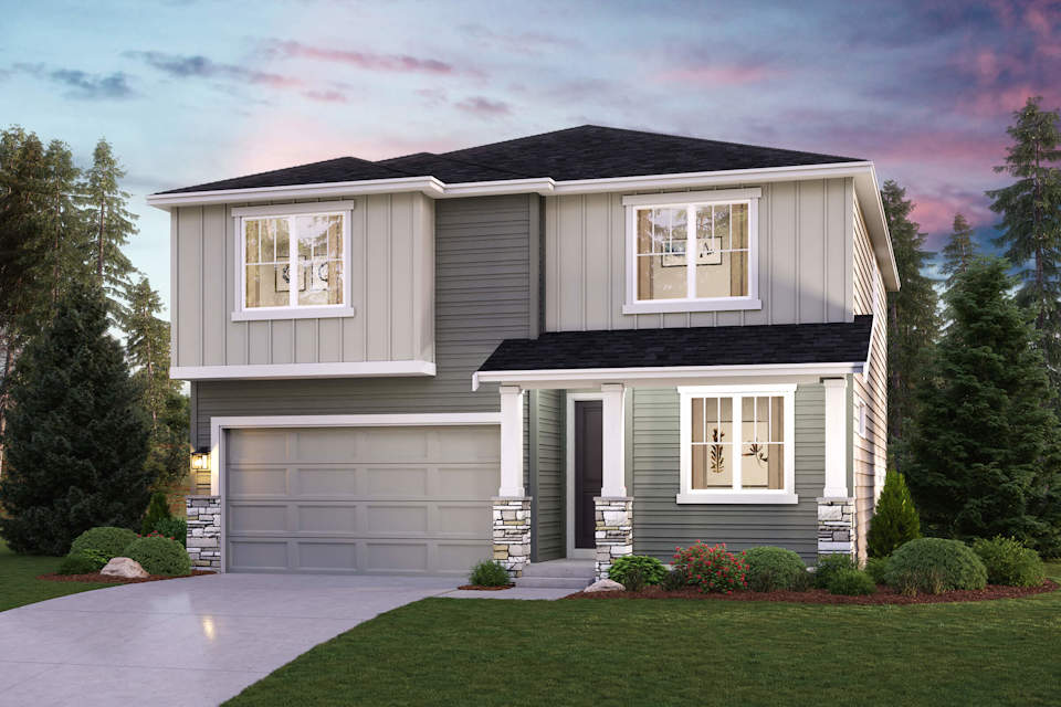 A house with a garage.