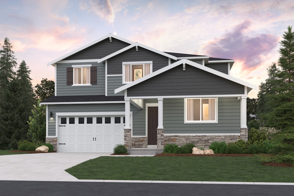 A house with a garage.