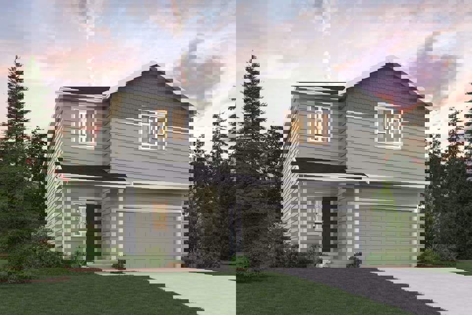 A house with a garage.