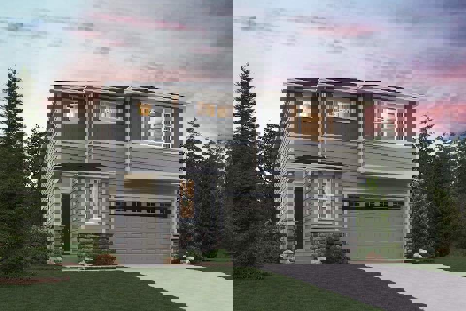 A house with a garage.