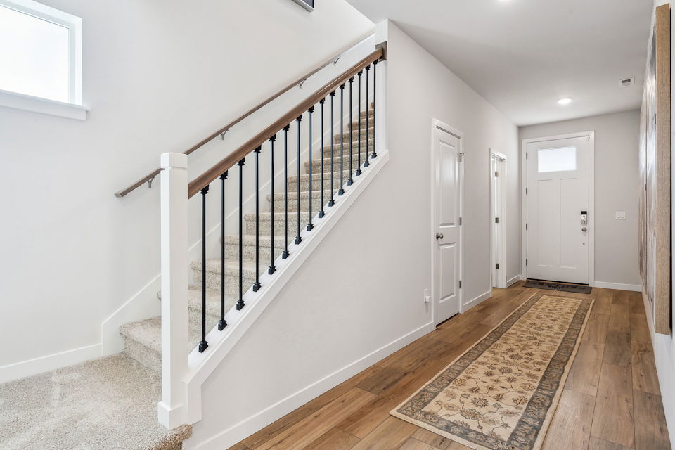 A staircase in a house.