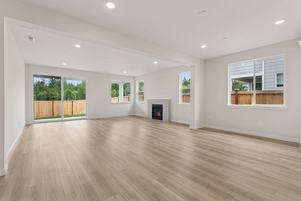 A large empty living room.
