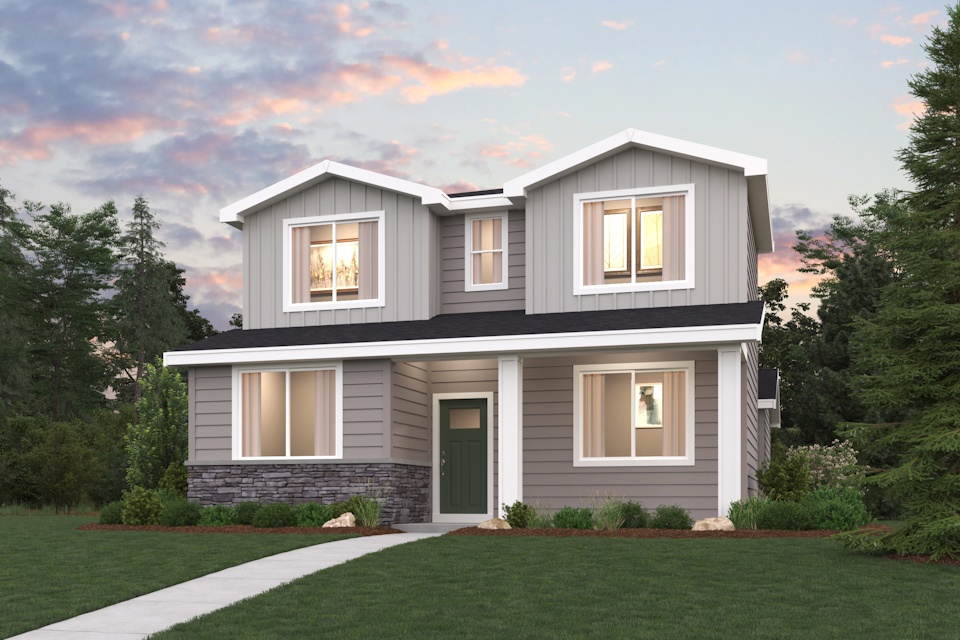 A house with a driveway.