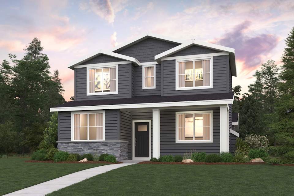 A house with a driveway.