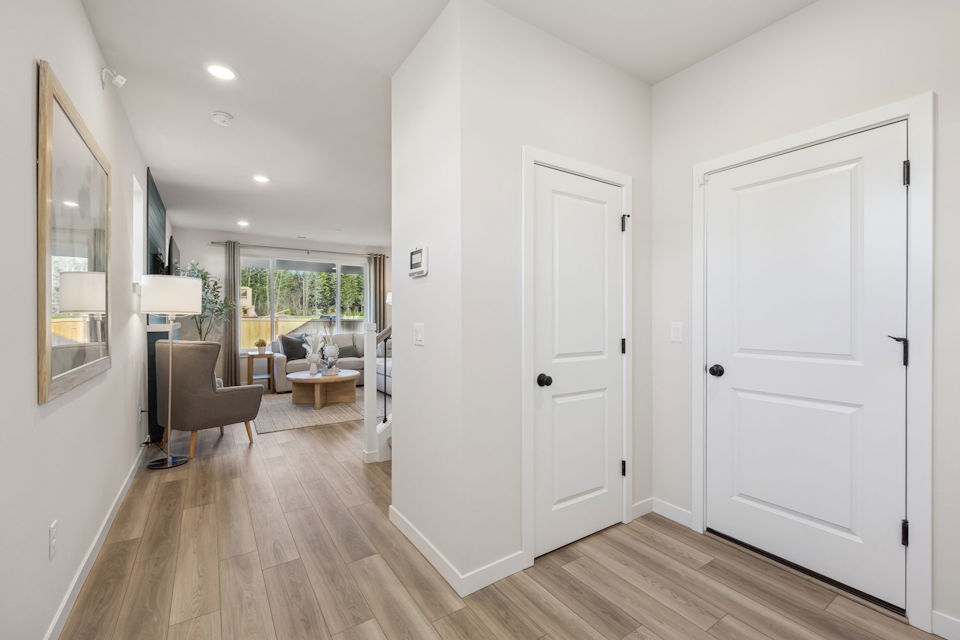 A room with white doors.