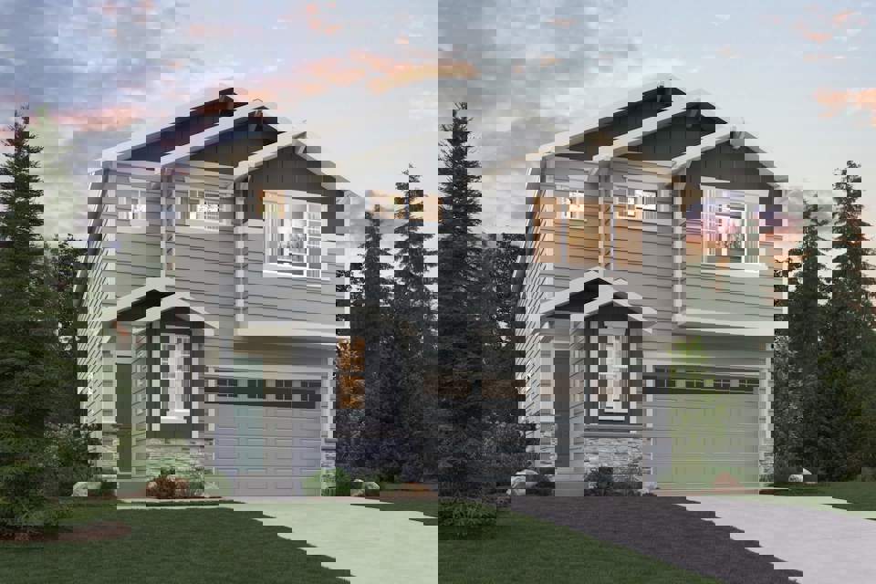 A house with a garage.