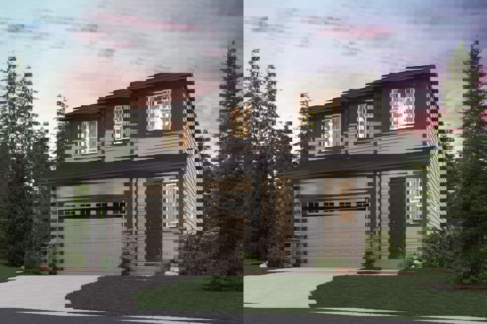 A house with a garage.