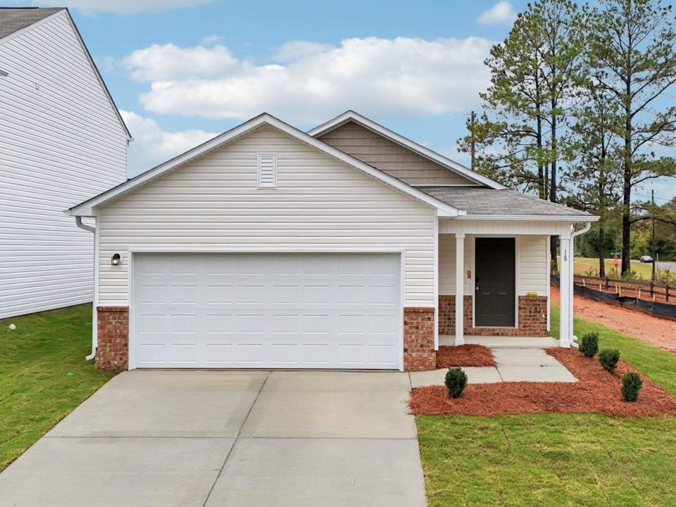 A house with a garage.