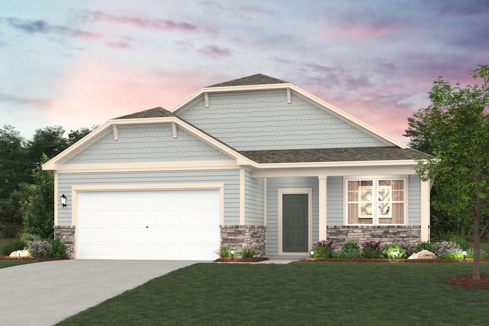 A house with a garage.