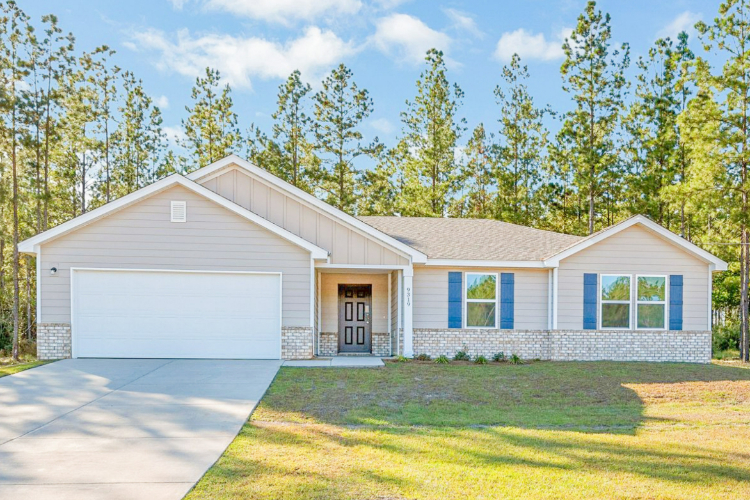 A house with a garage.
