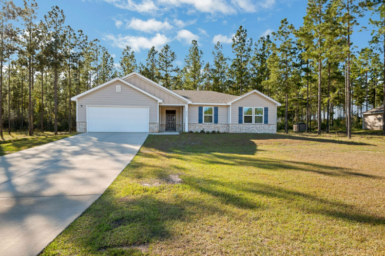 A house with a large yard.