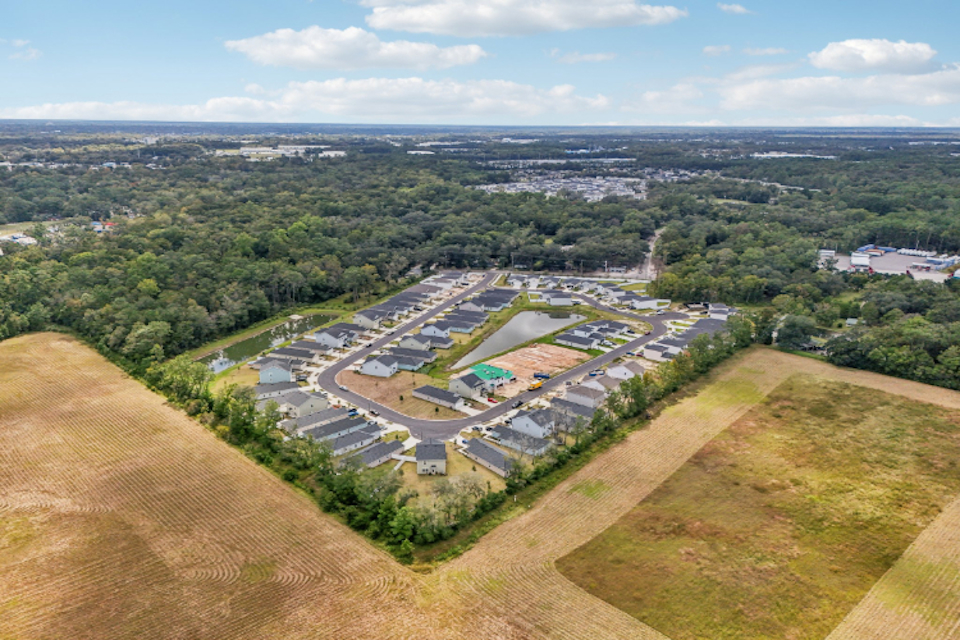 A large area with a river running through it.