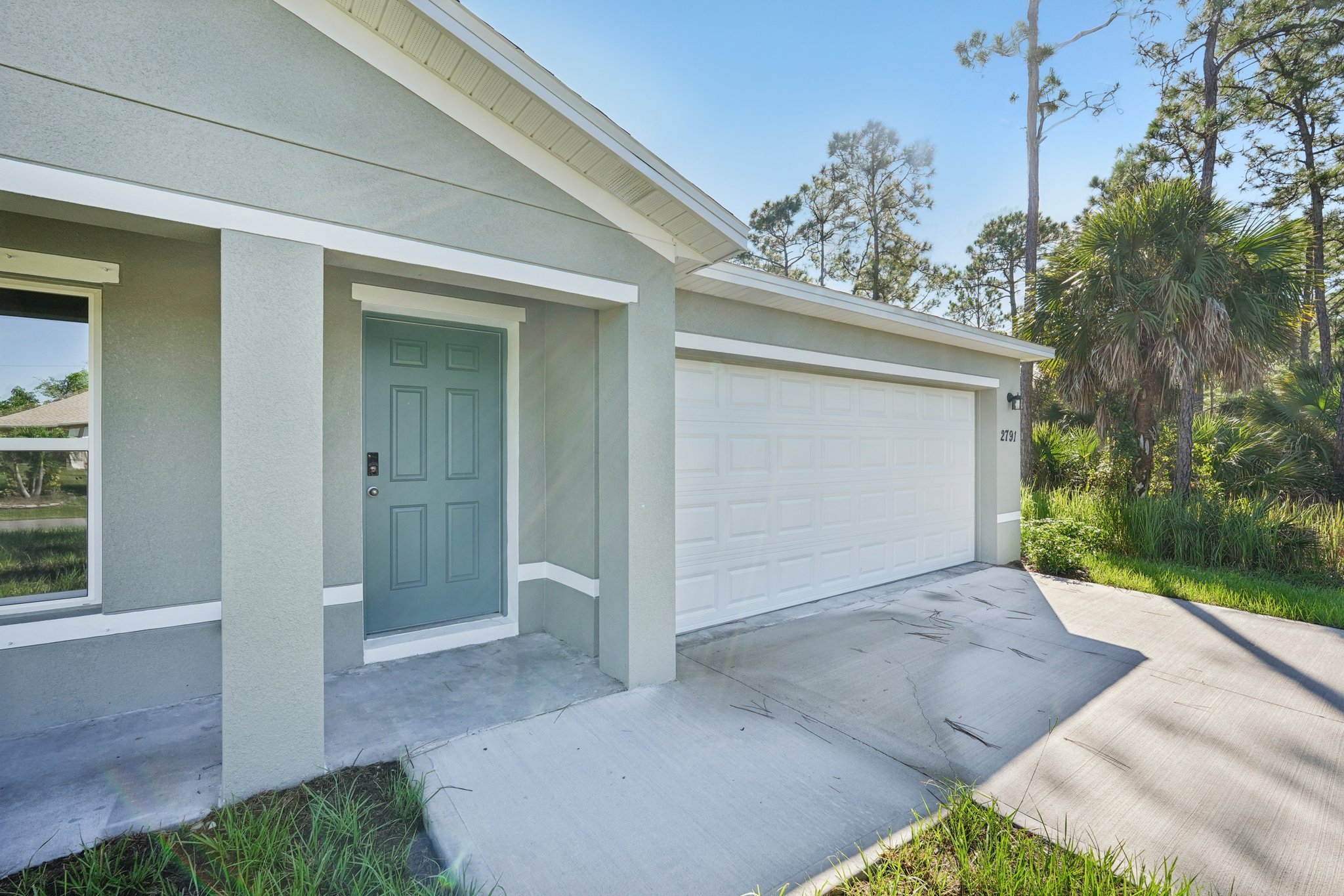 A house with a garage.