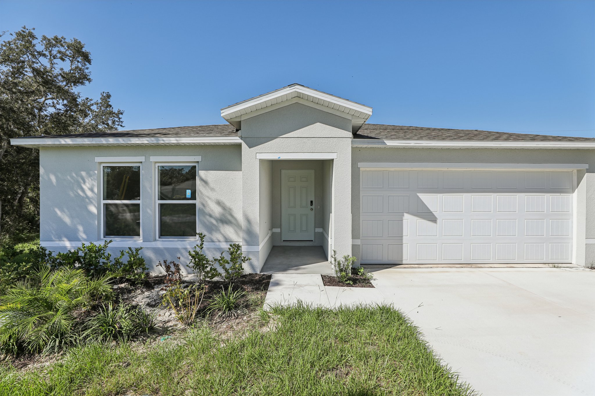 A house with a garage.