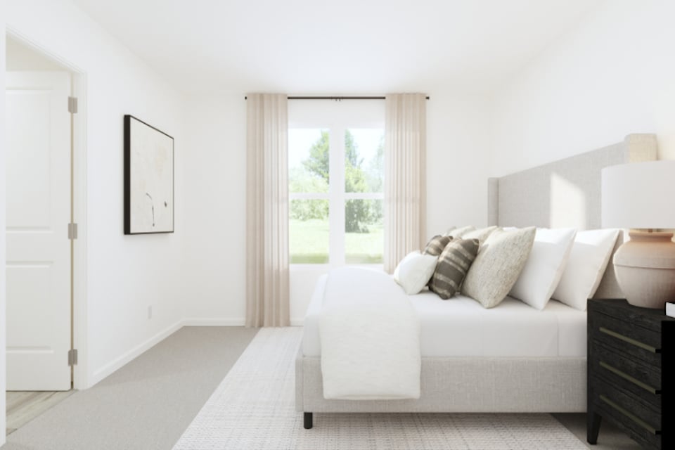 A white couch in a room.